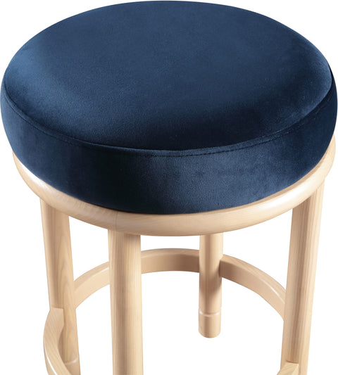 Arden Navy Velvet Upholstered Counter Stool, 1 Piece
