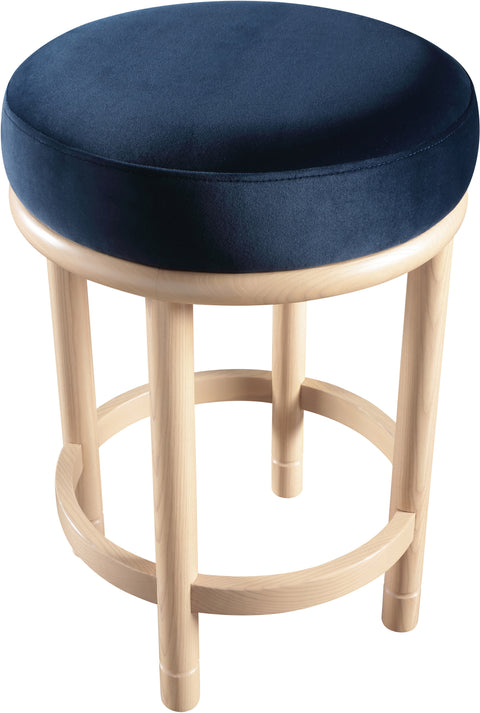 Arden Navy Velvet Upholstered Counter Stool, 1 Piece