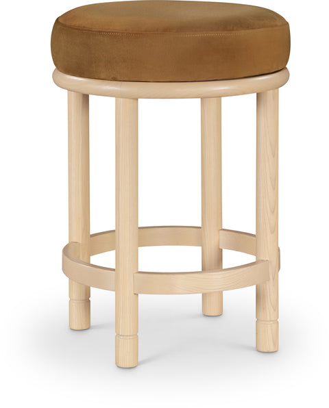 Arden Saddle Velvet Upholstered Counter Stool, 1 Piece