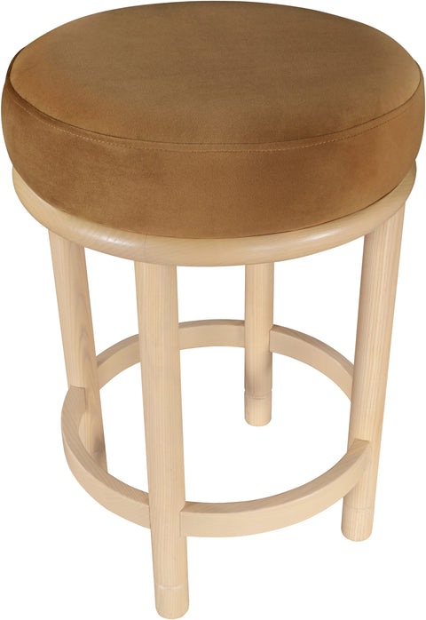 Arden Saddle Velvet Upholstered Counter Stool, 1 Piece