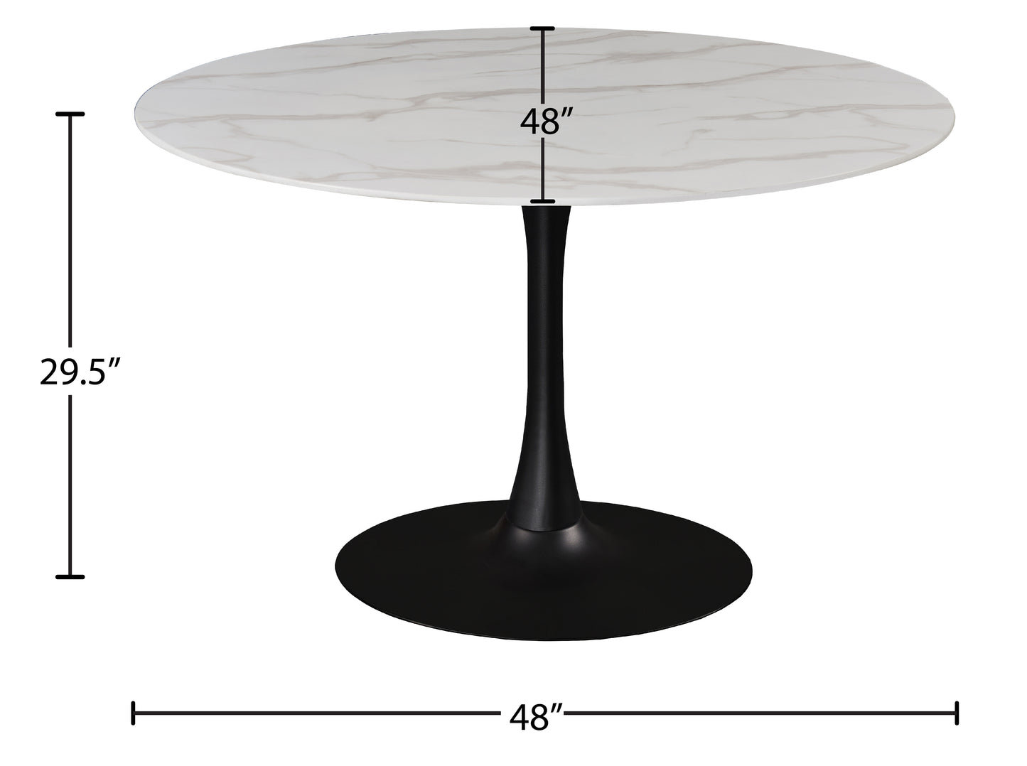 cresthill matte black dining table t