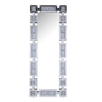 Calan Floor Mirror, Mirrored & Faux Diamonds