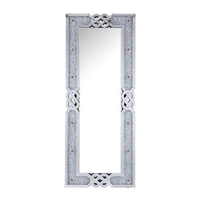 Calan Floor Mirror, Mirrored & Faux Diamonds