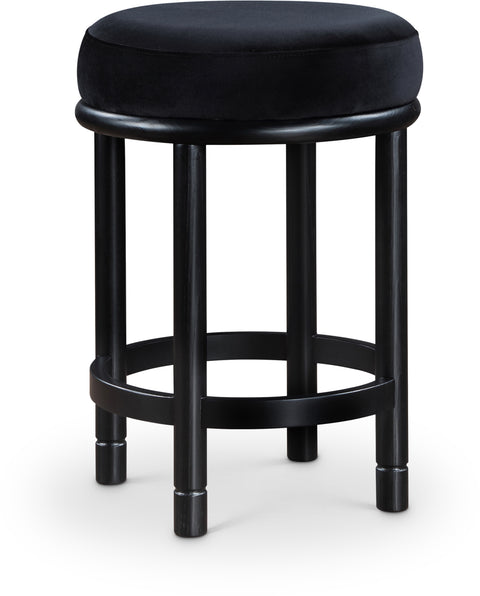 Arden Black Velvet Upholstered Counter Stool, 1 Piece (Style 2)