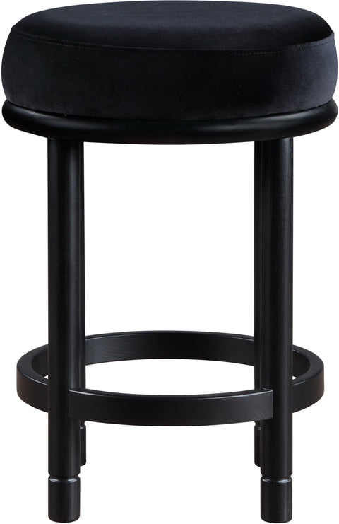 Arden Black Velvet Upholstered Counter Stool, 1 Piece (Style 2)