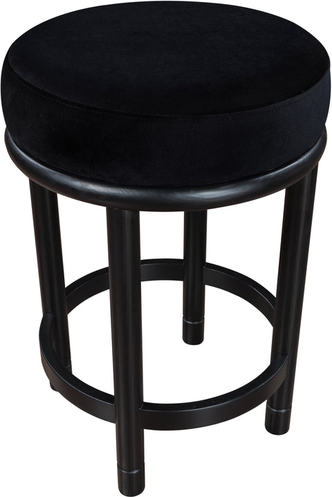 Arden Black Velvet Upholstered Counter Stool, 1 Piece (Style 2)