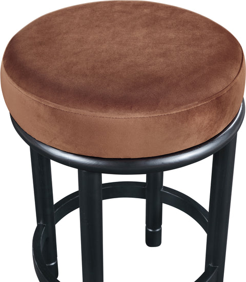 Arden Cognac Velvet Upholstered Counter Stool, 1 Piece (Style 2)