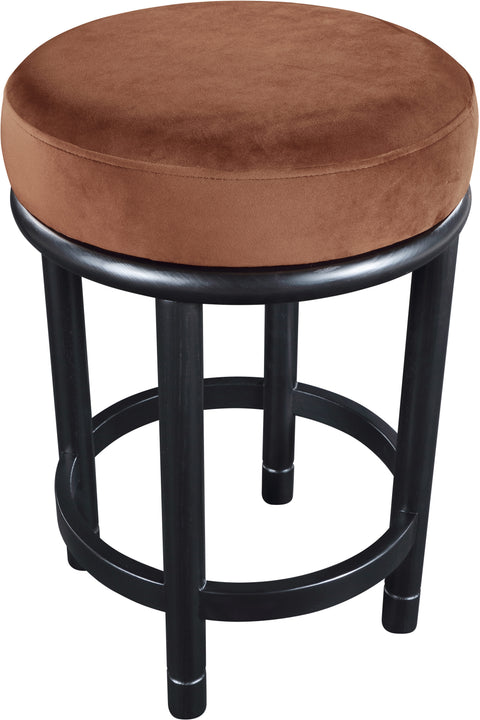 Arden Cognac Velvet Upholstered Counter Stool, 1 Piece (Style 2)