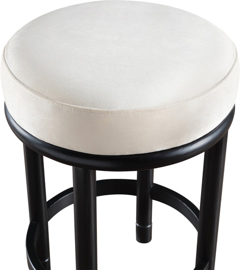 Arden Cream Velvet Upholstered Counter Stool, 1 Piece (Style 2)