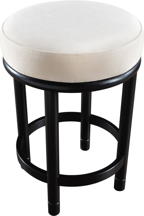 Arden Cream Velvet Upholstered Counter Stool, 1 Piece (Style 2)