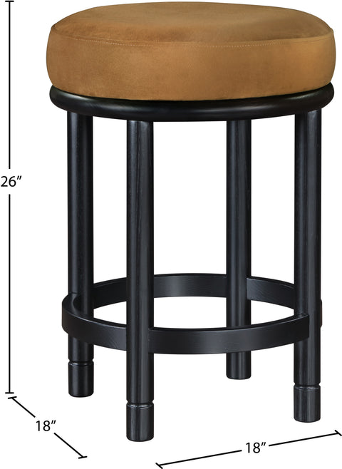 Arden Saddle Velvet Upholstered Counter Stool, 1 Piece (Style 2)