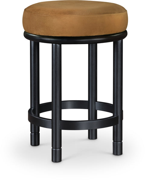 Arden Saddle Velvet Upholstered Counter Stool, 1 Piece (Style 2)