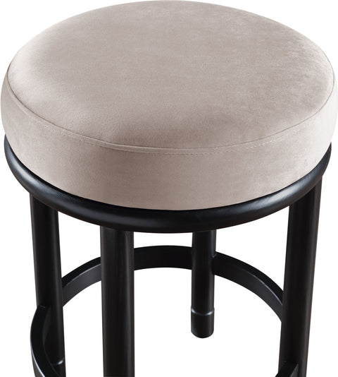 Arden Taupe Velvet Upholstered Counter Stool, 1 Piece