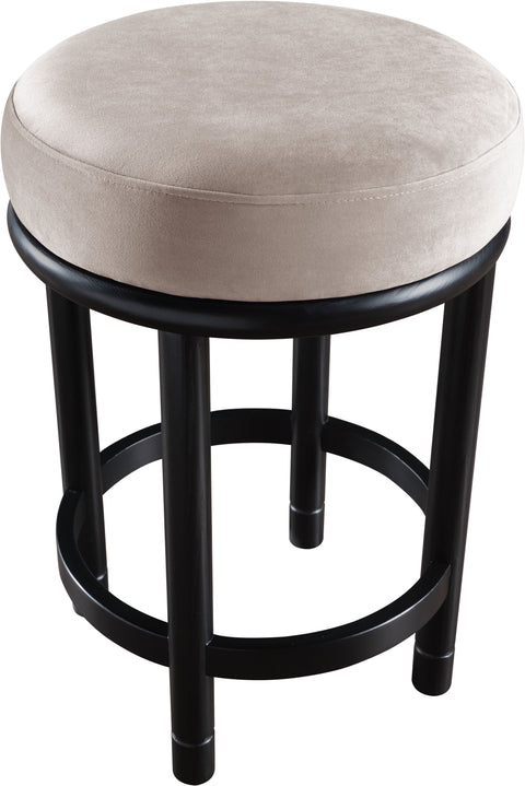 Arden Taupe Velvet Upholstered Counter Stool, 1 Piece