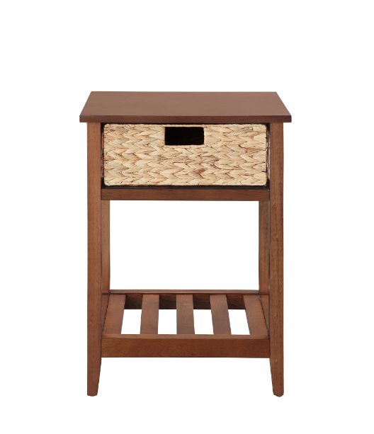 nabila accent table, walnut & natural finish