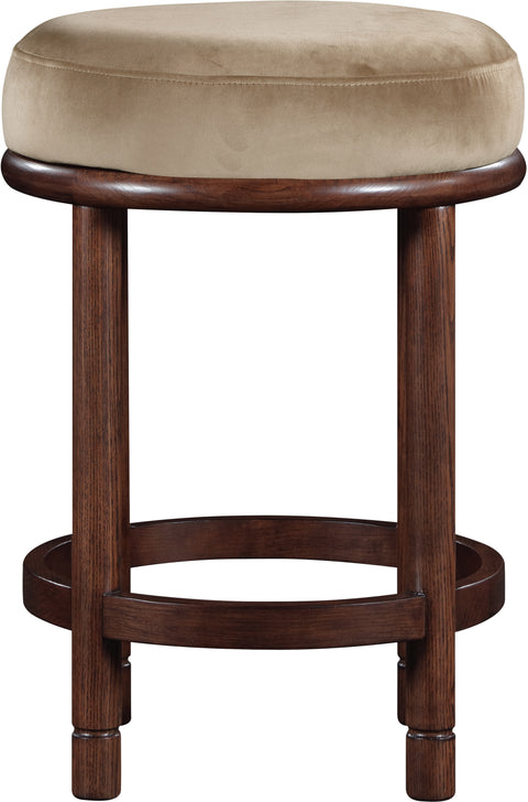 Arden Beige Velvet Upholstered Counter Stool, 1 Piece (Style 2)