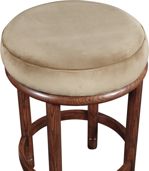 Arden Beige Velvet Upholstered Counter Stool, 1 Piece (Style 2)