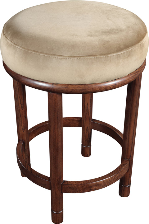 Arden Beige Velvet Upholstered Counter Stool, 1 Piece (Style 2)