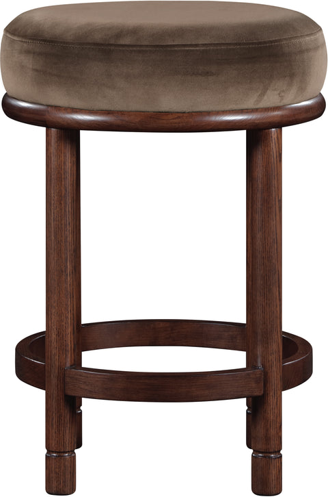 Arden Brown Velvet Upholstered Counter Stool, 1 Piece (Style 2)