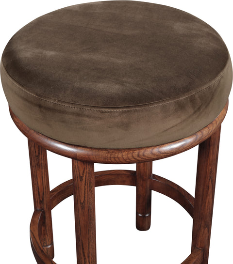 Arden Brown Velvet Upholstered Counter Stool, 1 Piece (Style 2)