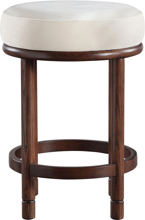 Arden Cream Velvet Upholstered Counter Stool, 1 Piece (Style 3)