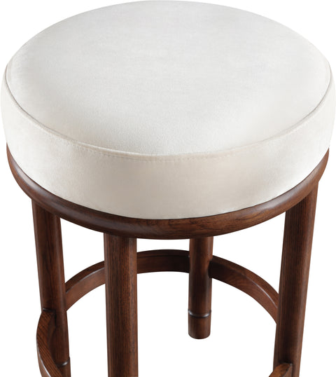 Arden Cream Velvet Upholstered Counter Stool, 1 Piece (Style 3)