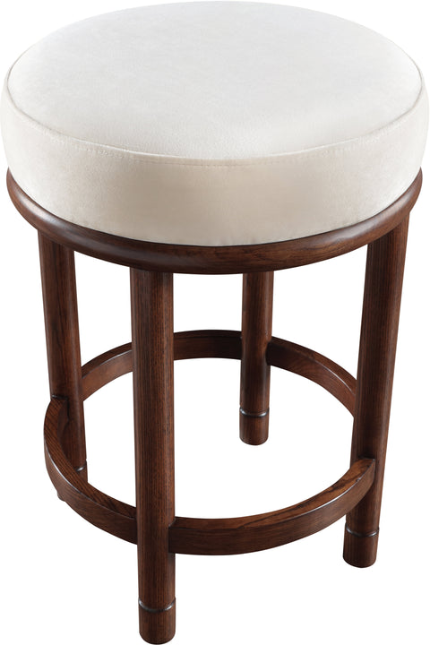Arden Cream Velvet Upholstered Counter Stool, 1 Piece (Style 3)
