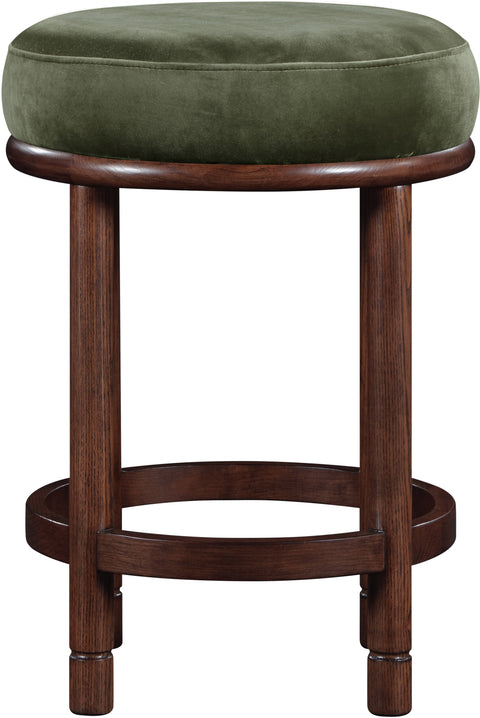 Arden Green Velvet Upholstered Counter Stool, 1 Piece (Style 3)