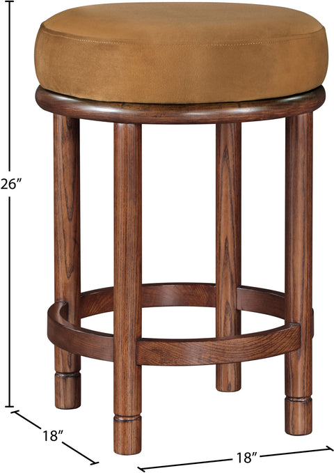 Arden Saddle Velvet Upholstered Counter Stool, 1 Piece (Style 3)
