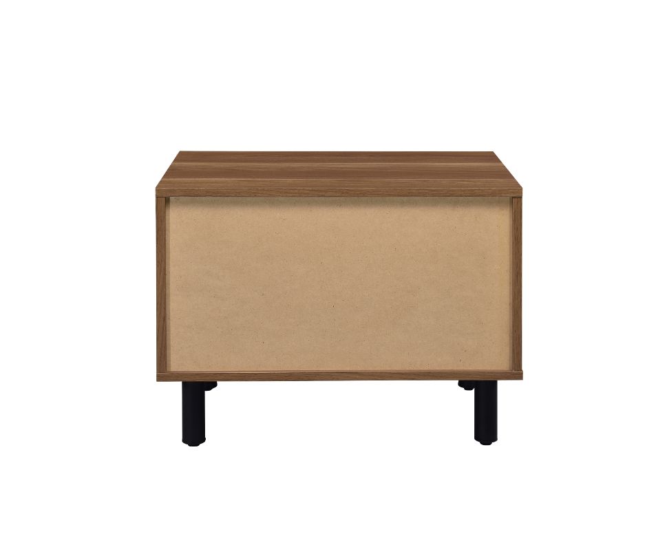 nakula accent table, brown oak & black finish