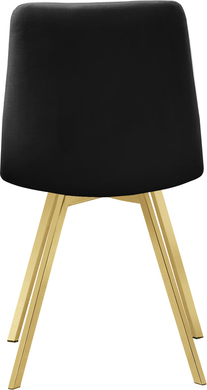 Terrazo Black Velvet Dining Chair