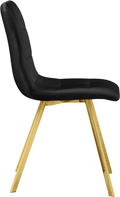 Terrazo Black Velvet Dining Chair