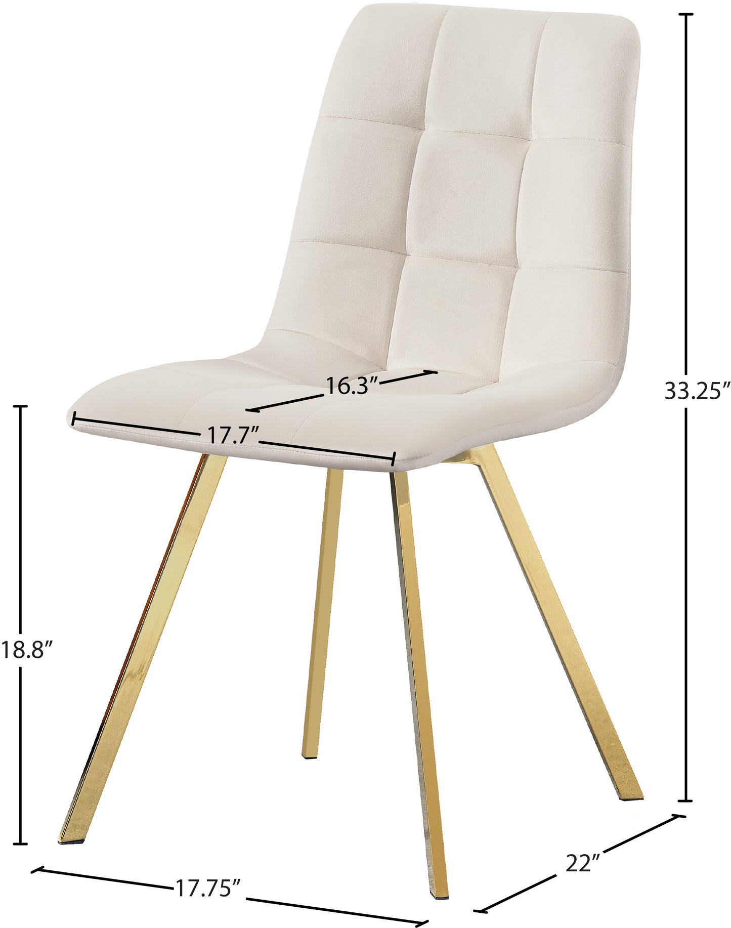 diamante cream velvet dining chair c