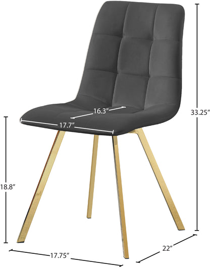 Terrazo Grey Velvet Dining Chair