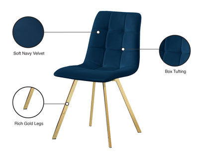 Diamante Navy Velvet Dining Chair C