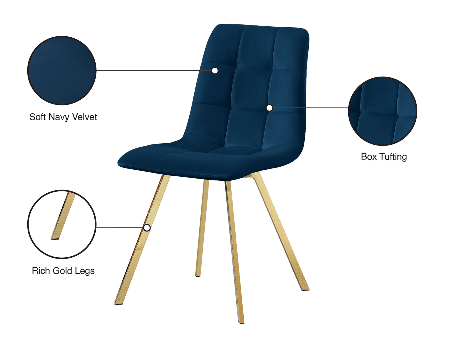 terrazo navy velvet dining chair