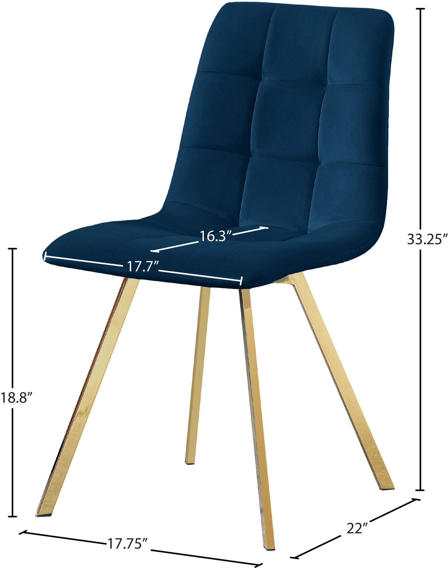 terrazo navy velvet dining chair