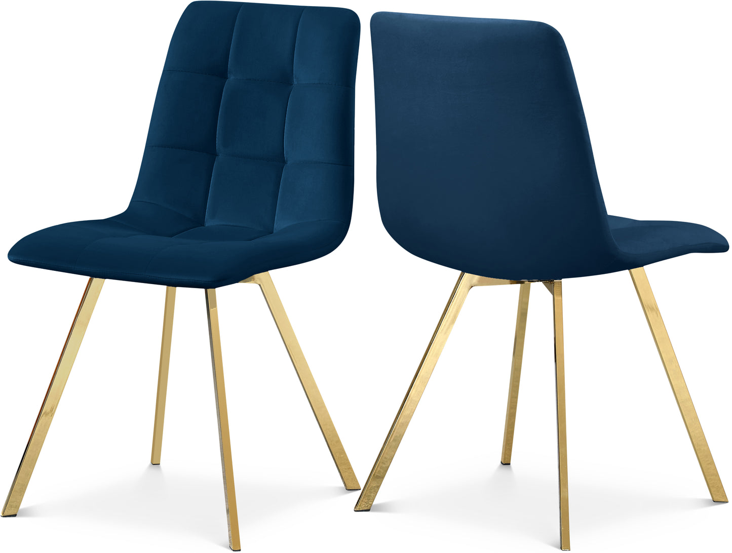 terrazo navy velvet dining chair