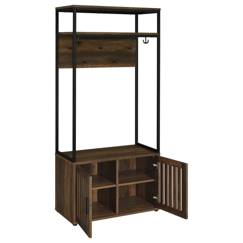 Dana 2-door Coat Rack Hall Tree Storage Bench Dark PineDark Pine