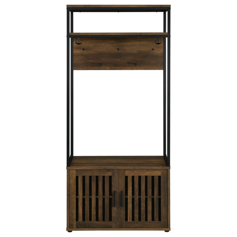 Dana 2-door Coat Rack Hall Tree Storage Bench Dark PineDark Pine