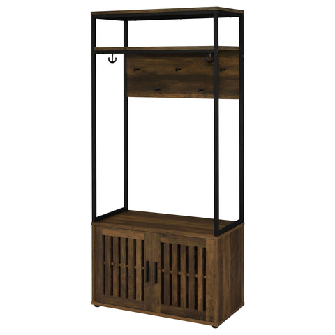 Dana 2-door Coat Rack Hall Tree Storage Bench Dark PineDark Pine