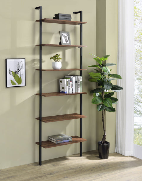 Hillcrest 96-inch 6-shelf Wall Bookshelf WalnutWalnut