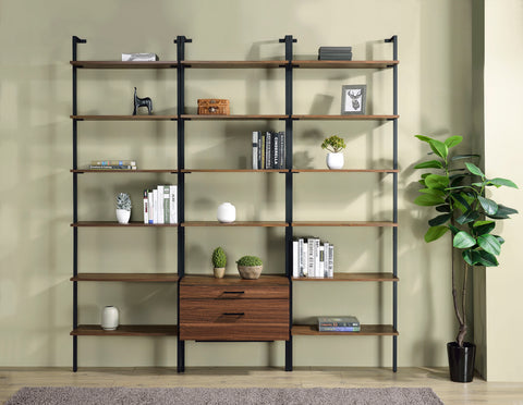 Hillcrest 3-piece 96-inch Wall Mounted Bookshelf Set WalnutWalnut