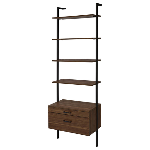 Hillcrest 3-piece 96-inch Wall Mounted Bookshelf Set WalnutWalnut