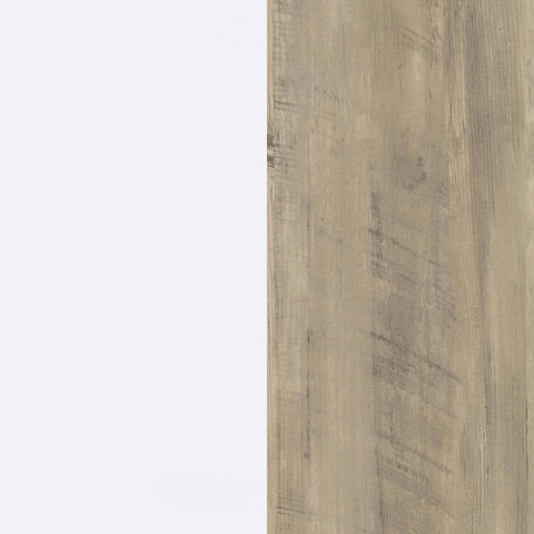 Herrera 65-inch 6-shelf Bookcase White and Distressed PineWhite