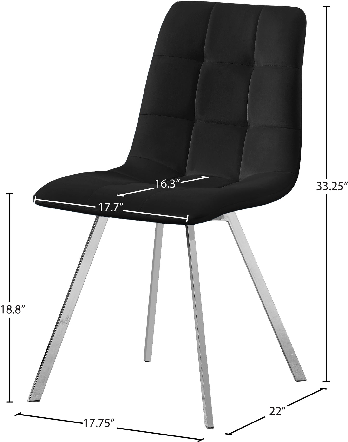 terrazo black velvet dining chair