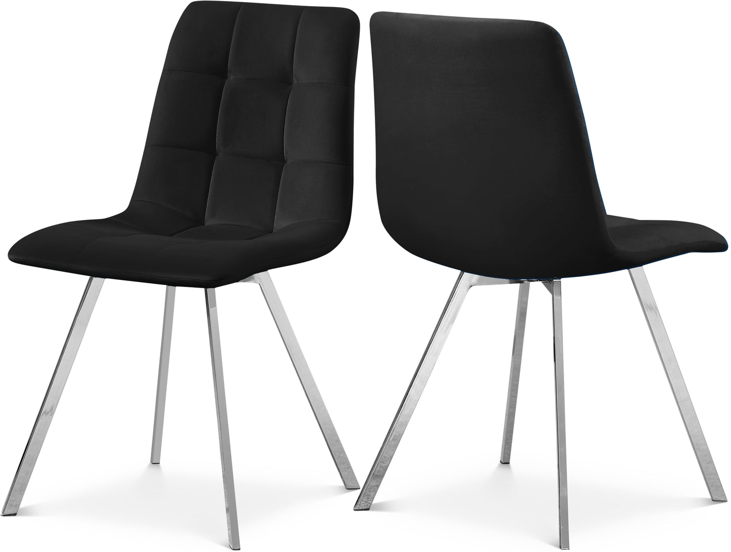 terrazo black velvet dining chair