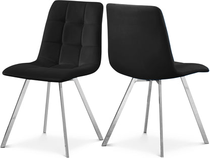 Terrazo Black Velvet Dining Chair