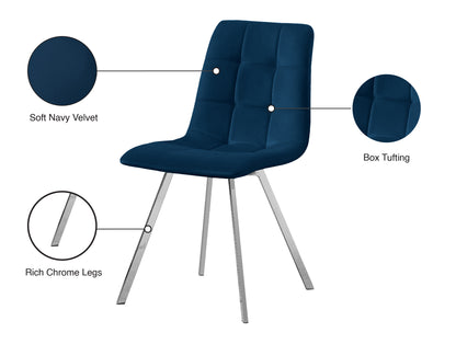 Diamante Navy Velvet Dining Chair C