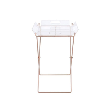 Nathaniel Tray Table, Clear Acrylic & Copper Finish